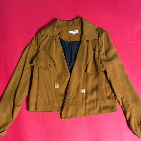 VETTA Convertible Trench Coat – 4-in-1 Sustainable Gold Tencel Jacket, Size S - Picture 7 of 13